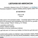 Šaukiamas Lietuvos GO asociacijos narių susirinkimas. Laukiame kandidatų į valdybos narius ir revizorius